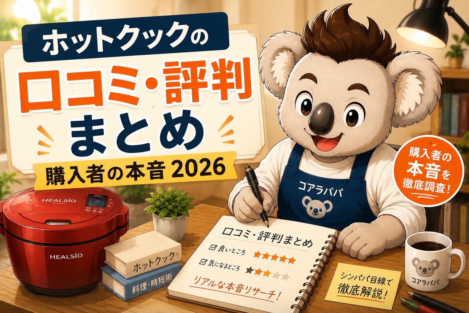 ホットクックの口コミや評判を調査してまとめるコアラパパ