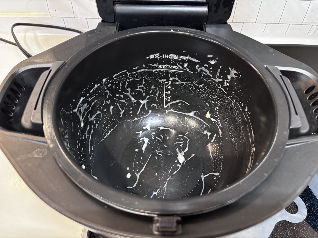 調理後のホットクック内鍋