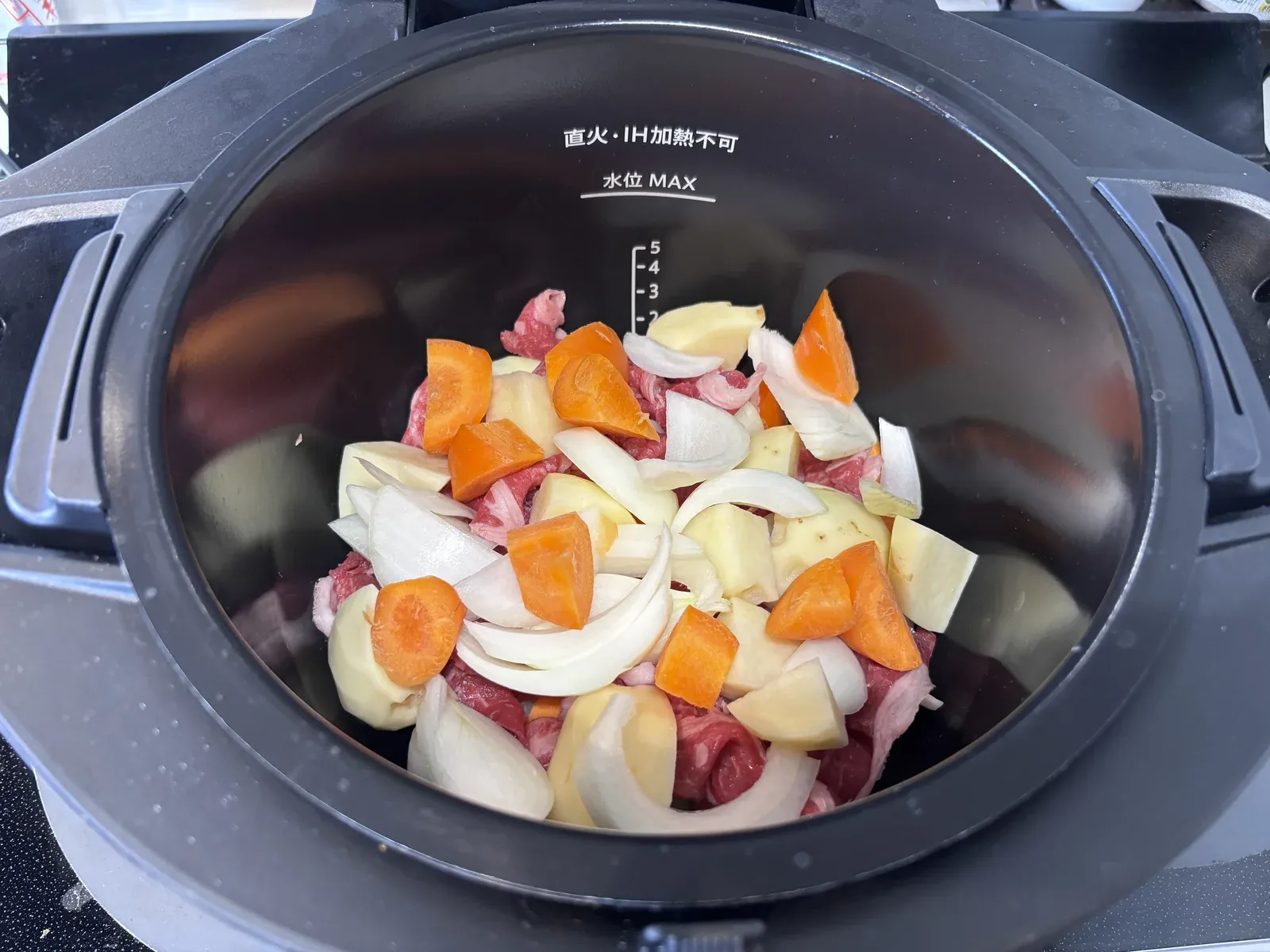 さらに残りの野菜を重ねたところ